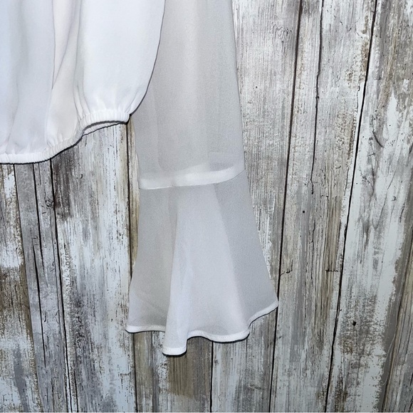 NWT Show Me Your Mumu Love Spell white Ruffle Crop Top Revolve - Picture 3 of 7